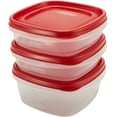 Rubbermaid Vented Lid Food Storage Containers, 3 & 5 Cup Set, Plastic
