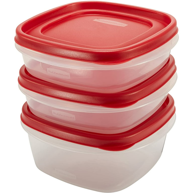 Rubbermaid Easy Find Lid 3 Cup & 5 Cup Plastic Food Storage Containers, Set  of 3