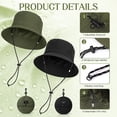 thumbnail image 6 of Bocaoying 2 Pack Unisex Waterproof Bucket Hats for Men Women, UPF 40+, Packable Outdoor Sun Hat, Black & Green, 6 of 8
