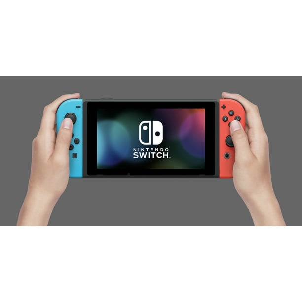 Open Box Nintendo Switch Console with Neon Blue & Red Joy-Con
