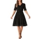 thumbnail image 2 of Vestido A-line de Chiffon con Estrellas Metálicas y Mangas Fruncidas para Mujeres INSPIRE CHIC Talla XS Negro, 2 of 6