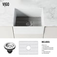 thumbnail image 5 of Matte Stone White Composite 24 in. Single Bowl Flat Farmhouse Apron-Front Kitchen Sink with Strainer and Silicone Grid, 5 of 10
