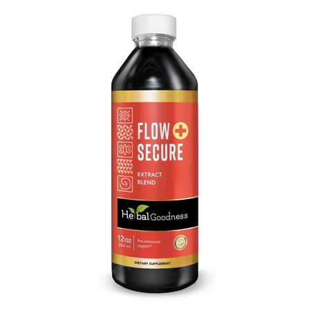Flow Secure 12fl.oz - Female Health and Menstrual Cycle Support, Vitamins for Hormone and Estrogen Balance for Women, Dong Quai, Herbal Goodness