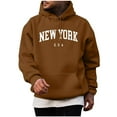 thumbnail image 1 of Sudadera con capucha para hombre, informal, a la moda, de color liso, de manga larga, con bolsillo, de poliéster, 1 of 4