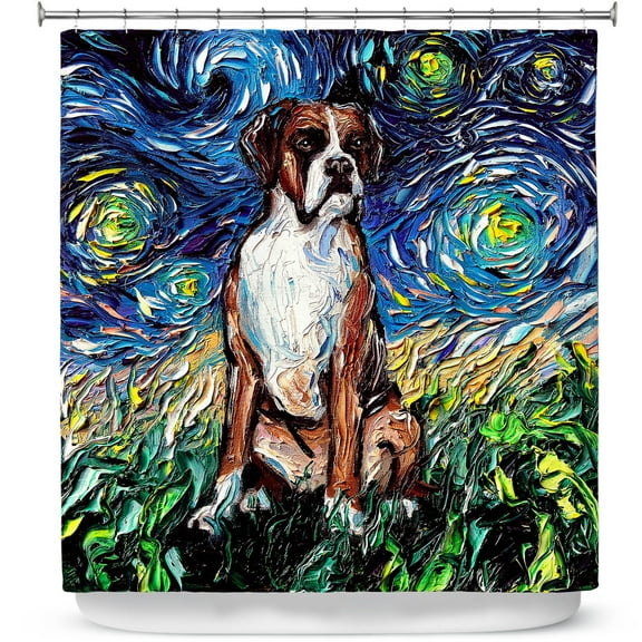 Shower Curtains 70" x 84" from DiaNoche Designs by Aja Ann - Boxer Dog