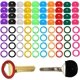 thumbnail image 1 of Paifeancodill Key Caps Tags Covers Set, 80 Pcs Key Identifier Covers, Key ID Ring Covers, Key Cap Identifiy Cover Tags for Easy Identifying Key, Protect Keys Stretchy Key Identifier Coding Rings Head, 1 of 5