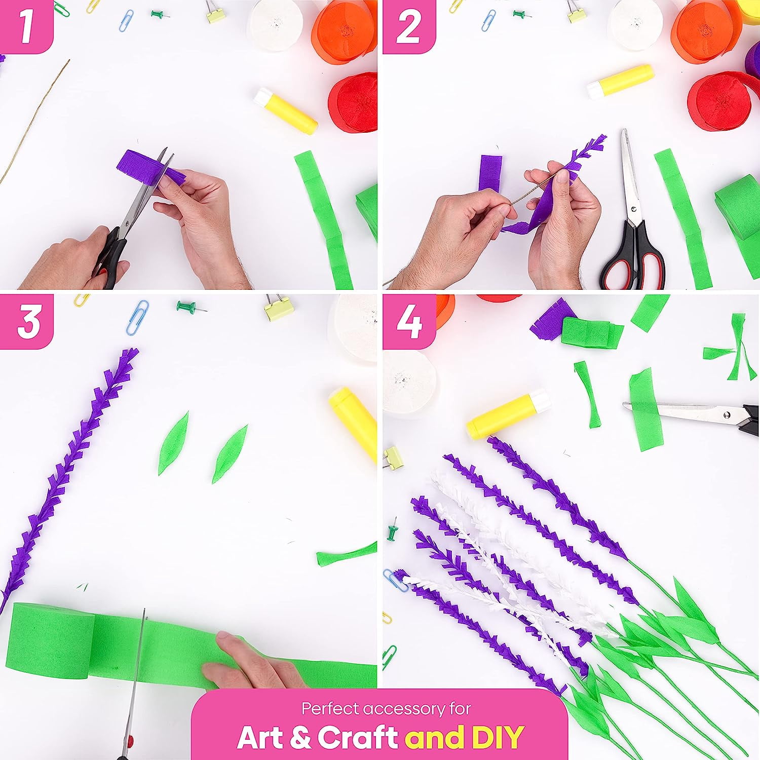 8 Crepe Paper Streamers Rolls, 656ft Pack of Unique 8 Rainbow Streamers Party Decorations, Birthday Streamers, Party Streamers for Wedding Decoration (1.8 inch x 82 ft/Roll)