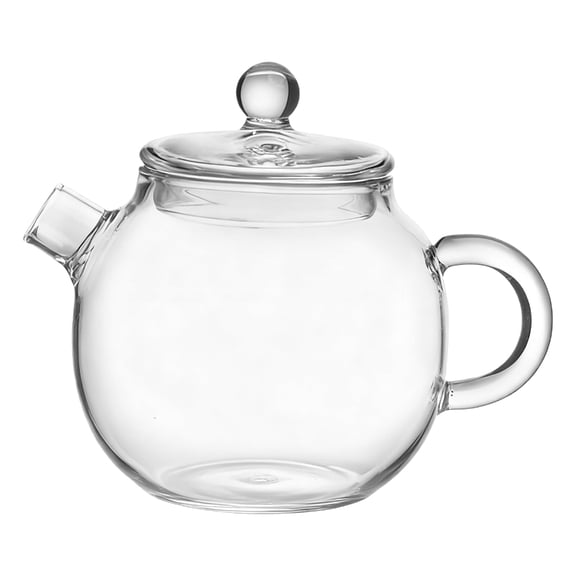 Small Clear Glass Teapot Single Person Capacity Ergonomic Handle Design Durable Materials For Green Teas Preparation