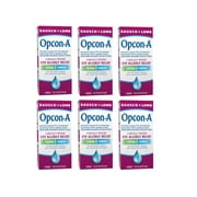 Opcon-A Allergy Eye Drops by Bausch + Lomb, for Itch and Redness Relief, Red and Itchy Eyes Antihistamine Eye Drop, Clinically Proven Treatment, 0.5 Fl Oz - 6 Pack
