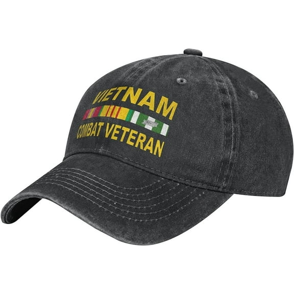Vietnam Combat Veteran Baseball Caps Unisex Adjustable Sun Hat Can Be Washed Leisure Dad Hat Black, One Size