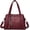 Burgundy, variant on NCY Women Purse and Handbags Fashion Tote PU Stiching Top Handle Satchel Shoulder Bag