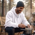 thumbnail image 6 of Mens Full Zip Hoodies Hooded Long Sleeve Sweatshirt Solid Relaxed Mens Kangaroo Pocket Warm Outer Top, 6 of 8