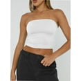 thumbnail image 2 of Women's Strapless Bandeau Double Layered Basic Casual Tube Top, 2 of 6