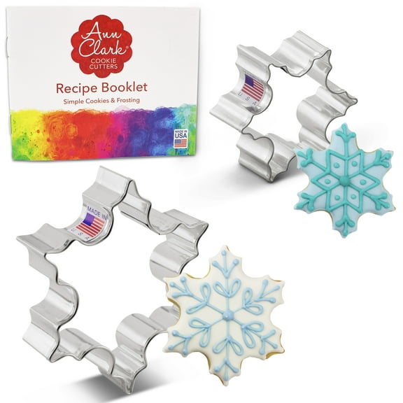 Ann Clark Christmas Snowflake Cookie Cutter Set, 2-Piece, Made in USA