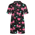 thumbnail image 4 of Goodtrade8 Casual PJS for Women 2 Pieces Shorts & Tops Homewear Button up Short Sleeve Loungewear Homewear Pockets Summer Heart Print Womens Pajamas Set Holiday, 4 of 8