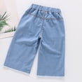 thumbnail image 4 of Bigetiay Girls Denim Pants Summer Lightweight Embroidery Baby Toddler Loose Fit Cropped, Size 2-3 Years, 4 of 5