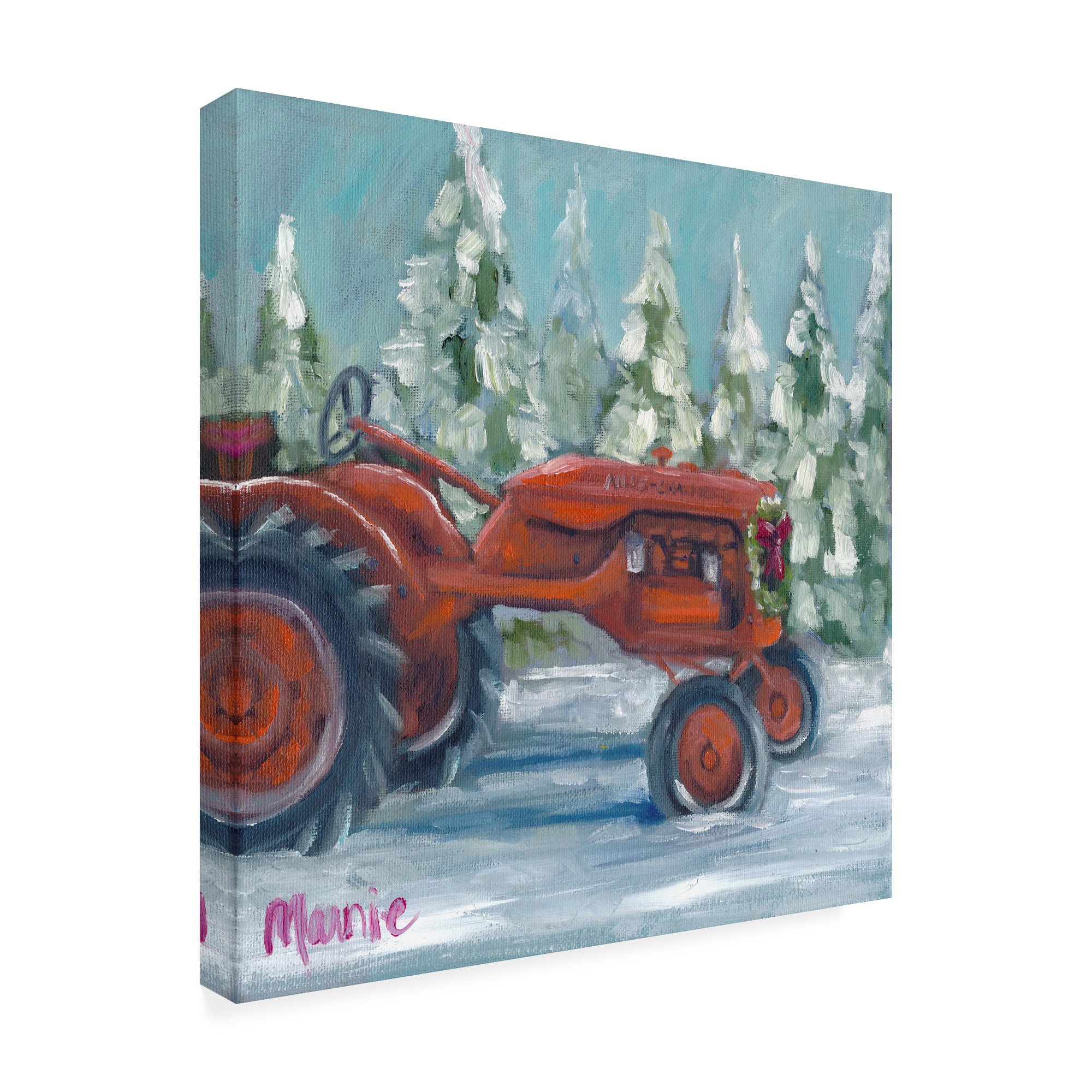 Trademark Fine Art 'Tractor 4 Seasons Allis Chalmers Holiday' Canvas Art by Marnie Bourque