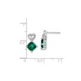 thumbnail image 2 of 2.50 Carat (Ctw) Lab-Created Emerald Heart Earrings in 14k White Gold, 2 of 4