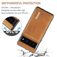 thumbnail image 4 of SaniMore Case for Google Pixel 7 Pro 6.7", PU Leather Case Soft TPU Inner Detachable Magnetic Folding Wallet Card Slots Kickstand Anti-drop Shockproof 360°Protection Case, Brown, 4 of 10