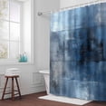 thumbnail image 5 of Blue Black Abstract Modern Art Painting Fabric Shower Curtain Blue Gray White Washable Shower Curtains for Bathroom, Waterproof Bath Curtain with Hooks Home Decor 72x72in, 5 of 8