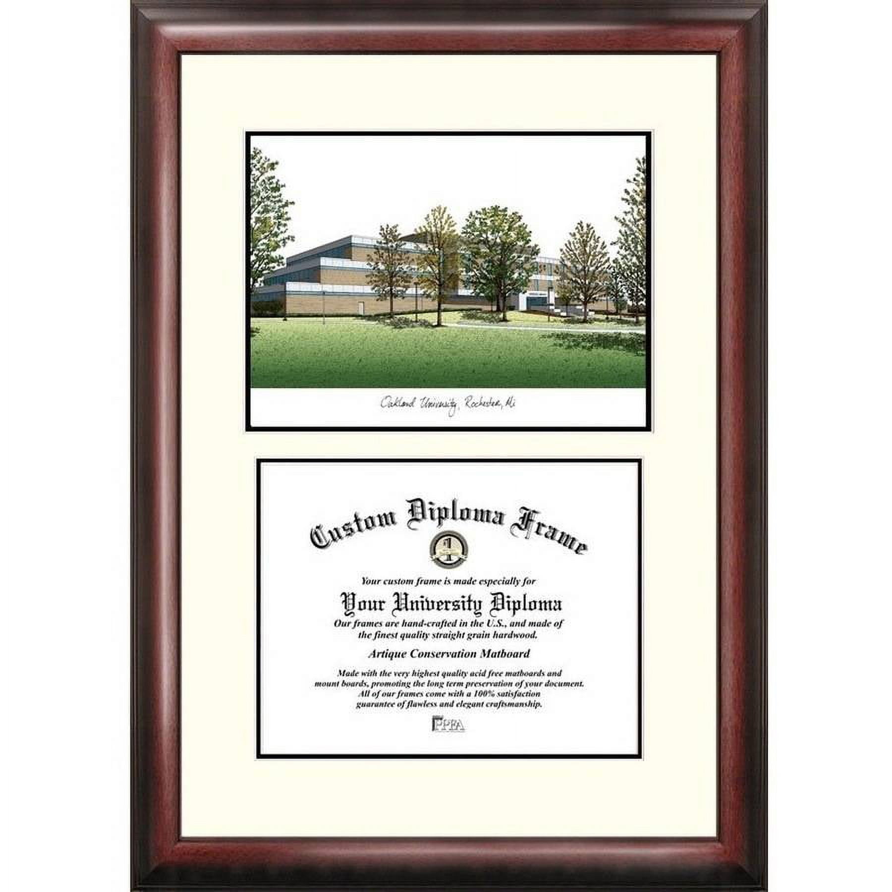 Ball State University Petite Diploma Frame - Mahogany Wood Frame With Gold Trim & School Seal - View #5