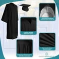 thumbnail image 6 of Endea Graduation Matte Black Graduation Gown  Cap, 6 of 9