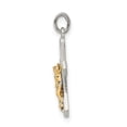 thumbnail image 2 of Auriga Fine Jewelry 925 Sterling Silver & Gold-plated Polished Satin & D/C Crucifix Cross Pendant (L-27mm, W-13mm), 2 of 6