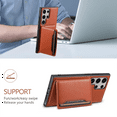 thumbnail image 2 of Detachable Wallet Case For Samsung S24 Ultra Credit Card Slot Holder, [Wireless Charging][Car Mount Magnetic]Premium Leather Kickstand Flip Hidden Shockproof Cover for Samsung Galaxy S24 Ultra, Brown, 2 of 15