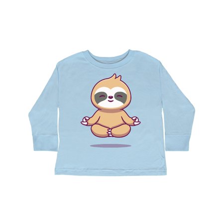 

Inktastic Meditating Sloth Gift Toddler Boy or Toddler Girl Long Sleeve T-Shirt