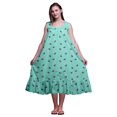 thumbnail image 1 of Bimba Chemises de Nuit en Coton Imprimé Papillons Verts Aquamarine & Colorés pour Femmes Robe de Nuit Sans Manches Maxi Robe Grand, 1 of 6