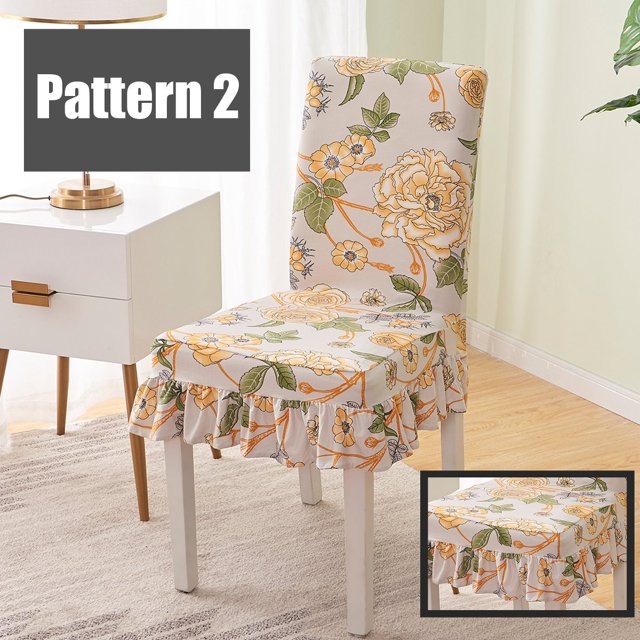 Asewon Chair Covers Soft Spandex Fit Stretch Short Dining Room Chair Covers with Printed Pattern, Banquet Chair Seat Protector Slipcover for Hone Party Hotel Wedding Ceremony