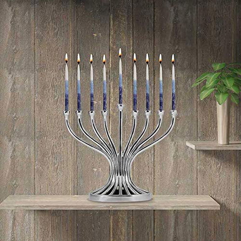 Artistic Flutes Silver Metal Menorah photo 2