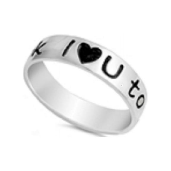925 Sterling Silver I Love You To The Moon And Back Ring Size 11