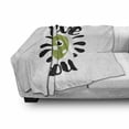 thumbnail image 3 of Saying Soft Flannel Fleece Throw Blanket, Olive You Calligraphic Phrase with a Funny Smiling Face Grungy Look, Cozy Plush for Indoor and Outdoor Use, 70" x 90", Olive Green White, by Ambesonne, 3 of 6