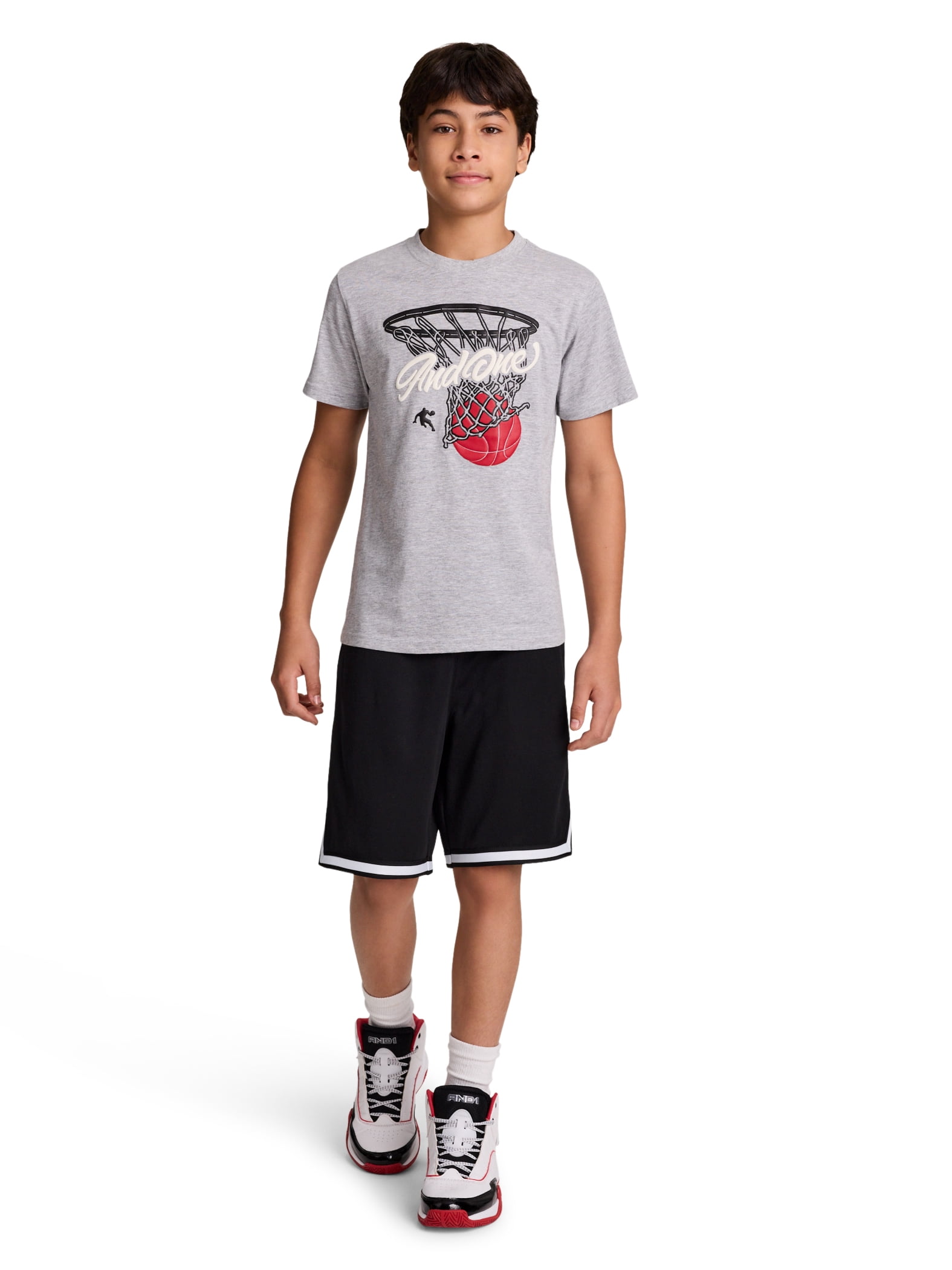 AND1 Boy’s Short Sleeve Graphic T-Shirt, Sizes 4-18