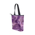 thumbnail image 3 of Zipper canvas bag large capacity large size practical handbag durable Canvas with leather material Hints Of Pink Marble, 3 of 7