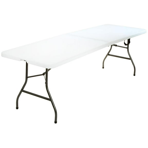 Cosco 8 Foot Centerfold Folding Table, White, 2 Pack