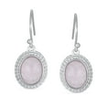 thumbnail image 2 of Bling Jewelry Womens Western Cable Edge Oval Pink Quartz Drop Earrings .925 Silver Fish Hook, 2 of 4