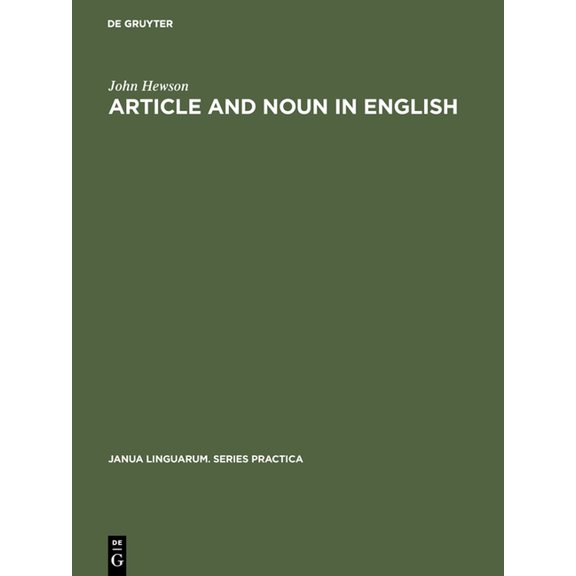 Janua Linguarum. Series Practica Article and Noun in English, Book 104, (Hardcover)