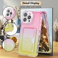 thumbnail image 5 of Allytechgroup Stylish Phone Case for Apple iPhone 14 Pro Max, Gradient Color Back Cover with Card Holder Anti-Scratch Protection TPU Slim Fit Rugged Wallet Case for iPhone 14 Pro Max, Pink+Yellow, 5 of 7