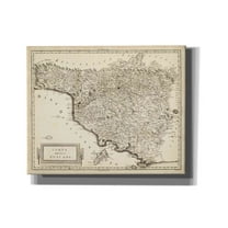 Epic Graffiti 'Antique Map of Tuscany' by Unknown Canvas Wall Art, 54"x40"