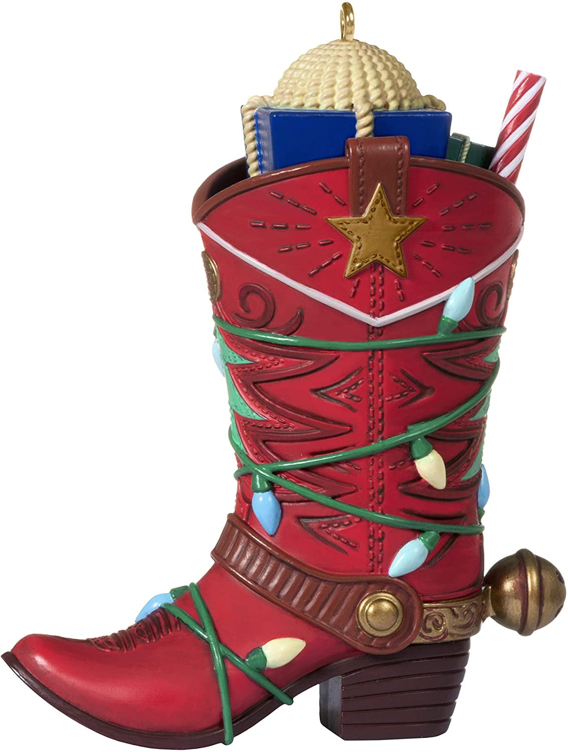 Metal Christmas cowboy boots ornament New by Round Top #C9076 