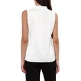 thumbnail image 3 of Satin Tank Tops for Women Sleeveless V Neck Business Casual Satin Blouse Work Shirts S White, 3 of 6