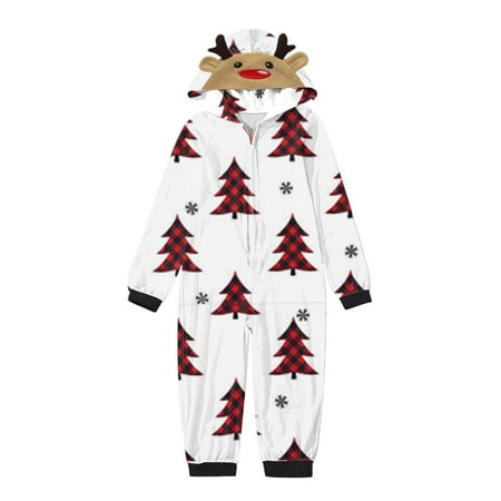 

NARABB Parent-child Warm Halloween Set Printed Home Wear Hoodid Pajamas Kids Jumpsuit