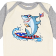thumbnail image 4 of Inktastic Fourth of July Shark Surfing Boys or Girls Long Sleeve Baby Bodysuit, 4 of 5
