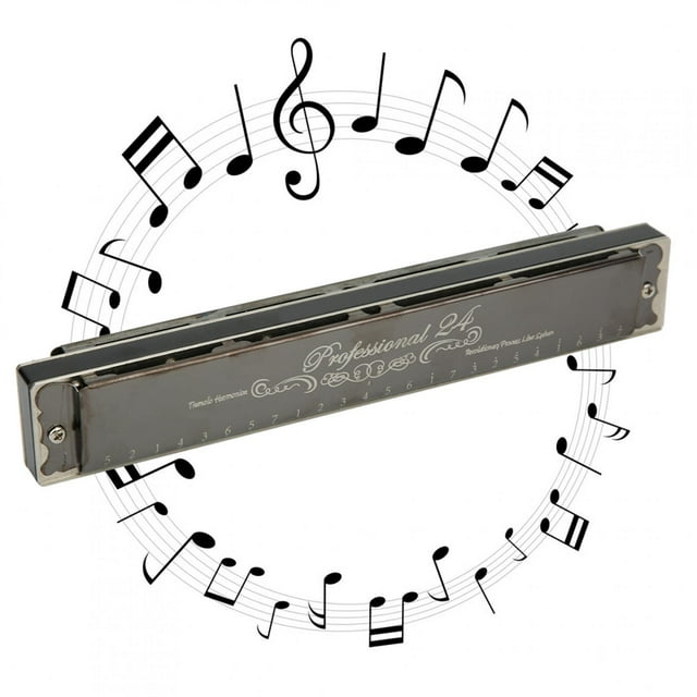Loewten 24 Trous Tremolo Harmonica, Clair Prononciation Métal Harmonica, pour les Amateurs de Musique Performance Musicale