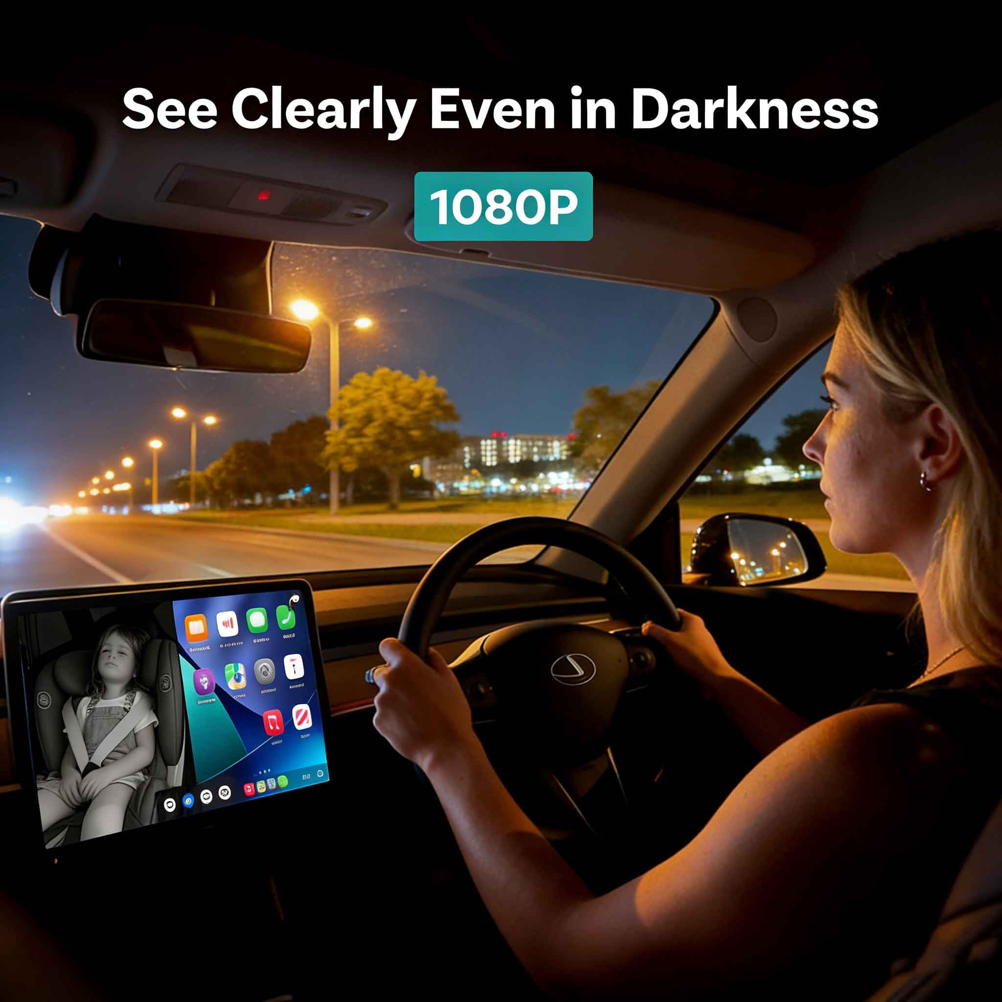 OTTOCAST OTTOCAST Baby Car Camera Displaying on Car Screen 1080P HD Wireless CarPlay Adapter for Pet Baby Children