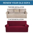 thumbnail image 3 of Housse de Fauteuil/sofa Extensible Jacquard Riche 1 Pce, Tissu Spandex Lavable en Machine Reste en Place, Housse de Fauteuil 1 Place (Fauteuil : Rouge Bourgogne), 3 of 6