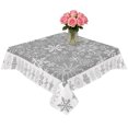 thumbnail image 2 of Snowflakes Christmas Table Cloth Waterproof Tablecloths, Grey Xmas Winter Vintage Tablecloth Dining Table Cover for Kitchen Party Tabletop Outdoor, Square Tablecloth 60x60 Inch, 2 of 9