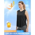 thumbnail image 3 of BALEAF Women's Sleeveless Workout Tops Athletic Racerback Tank Top High Neck Yoga Running Shirts Loose Fit Gym Tennis Black L, 3 of 6